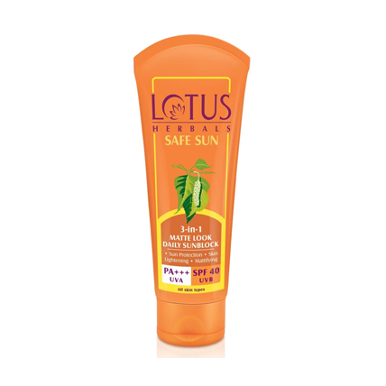 Lotus Herbals Sun Screen Cream 3 In 1 Matte Look SPF 40 